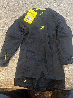 STORELLI BODY SHIELD MATCH DAY SHIRT BLACK YOUTH MEDIUM